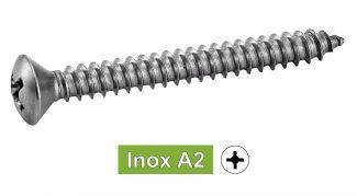 [DIN 7983] VIS A TOLE TETE FRAISEE BOMBEE PHILLIPS - INOX A2 (SIMILAR ISO 7051, NFE25-657, UNI 6956)