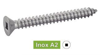 [DIN 7982] VIS A TOLE TETE FRAISEE CARREE - INOX A2 (SIMILAR ISO 7050, NFE25-656, UNI 6955)