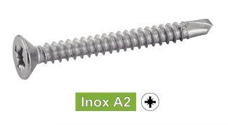 [DIN 7504 O] VIS AUTOPERCEUSES TETE FRAISEE POZIDRIVE - INOX A2 (SIMILAR ISO 15482)