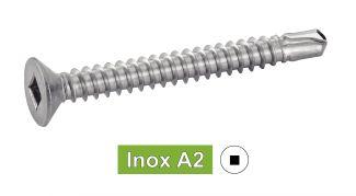[DIN 7504 O] VIS AUTOPERCEUSES TETE FRAISEE CARREE - INOX A2 (SIMILAR ISO 15482)