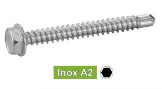 [DIN 7504 K] VIS AUTOPERCEUSES TETE HEXAGONALE A EMBASE - INOX A2 (SIMILAR ISO 15480)