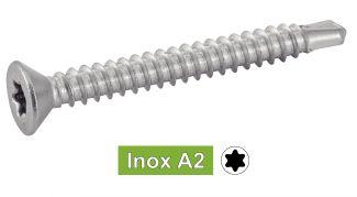 [DIN 7504 O] SIX LOBE COUNTERSUNK HEAD SELF DRILLING SCREWS - Stainless steel a2 (similar ISO 15482)
