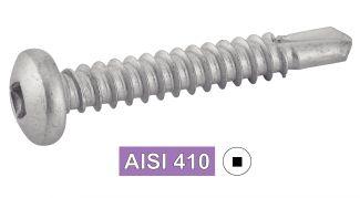 [DIN 7504 M] SQUARE PAN HEAD SELF DRILLING SCREWS - Aisi 410 stainless steel (similar ISO 15481)