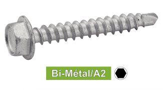 TORNILLOS AUTOTALADRANTES CABEZA HEXAGONAL CON COLLAR PUNTA N°1 - Bi-metal / a2