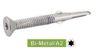 VIS AUTOPERCEUSES A AILETTES TETE FRAISEE CRANTEE SIX LOBES POINTE 5 - BI-METAL / A2