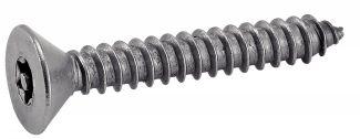 [DIN 7982] VIS A TOLE TETE FRAISEE SIX LOBES INVIOLABLE AVEC TETON CENTRAL - INOX A2 (SIMILAR ISO 7050, NFE25-656, UNI 6955)