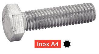 [DIN 933] VIS A METAUX TETE HEXAGONALE FILETAGE TOTAL - INOX A4 (SIMILAR ISO 4017, NFE25-114, UNI 5739)