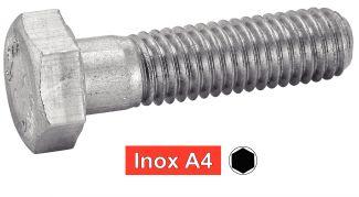 [DIN 931] VIS A METAUX TETE HEXAGONALE FILETAGE PARTIEL - INOX A4 (SIMILAR ISO 4014, NFE25-112, UNI 5737)