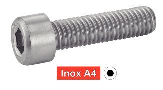 [DIN 912] VIS A METAUX TETE CYLINDRIQUE SIX PANS CREUX - INOX A4 (SIMILAR ISO 4762, NFE25-125, UNI 5931)