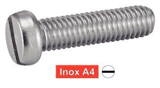 [DIN 84] VIS A METAUX TETE CYLINDRIQUE FENDUE - INOX A4 (SIMILAR ISO 1207, NFE25-127, UNI 6107)