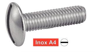 VIS A METAUX TETE RONDE LARGE -POELIER- FENDUE - INOX A4