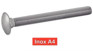 [DIN 603] VIS A METAUX TETE RONDE COLLET CARRE - INOX A4 (NFE27-351, UNI 5731)