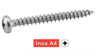 TORNILLOS PARA AGLOMERADO CABEZA CILINDRICA POZIDRIVE - Acero inoxidable a4