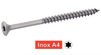 Viti per truciolato, testa svasata a sei lobi, filettatura parziale - acciaio inox A4