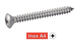 [DIN 7983] VIS A TOLE TETE FRAISEE BOMBEE POZIDRIVE - INOX A4 (SIMILAR ISO 7051, NFE25-657, UNI 6956)