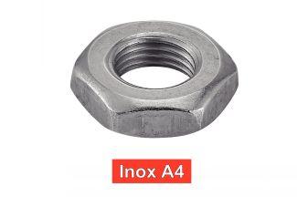 [DIN 439] PORCAS SEXTAVADAS - ROSCA FINA MÉTRICA - AÇO INOXIDÁVEL A4 (similar a ISO 4035, NFE25-405, UNI 5589)