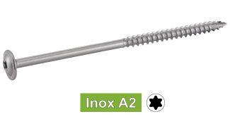 TORNILLO DE CONSTRUCCIÓN DE MADERA CON CABEZA DE LENTEJA SEIS LOBULADOS - Acero inoxidable a2