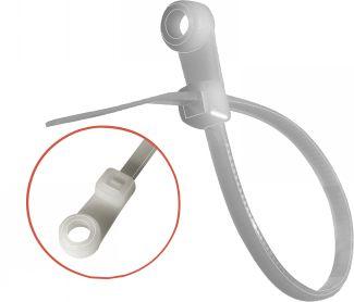 LIEN NYLON 6.6 BLANC AVEC TROU D'ACCROCHE - NYLON 6.6