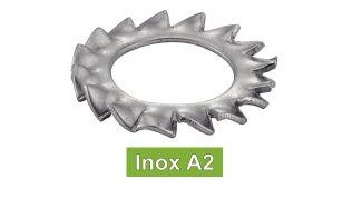 [DIN 6798 A] SERRATED EXTERNAL TEETH LOCK WASHERS - Stainless steel a2 (NFE27-624, UNI 8842)