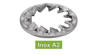 [DIN 6798 J] SERRATED INTERNAL TEETH LOCK WASHERS - Stainless steel a2 (NFE27-625, UNI 8842)