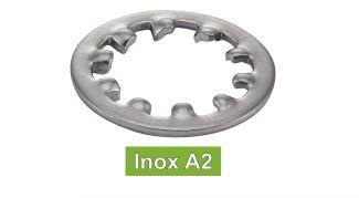 [DIN 6797 J] ARANDELAS CON DENTADURA INTERIOR - Acero inoxidable a2 (UNI 8841)