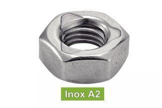 [DIN 980] ECROUS AUTOFREINES HEXAGONAUX - TOUT METAL - INOX A2 (BASE DIN 934, ISO7042)