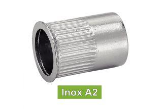 ECROUS CRANTES A SERTIR A TETE AFFLEURANTE - INOX A2