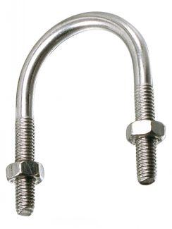 ETRIER FILETE POUR TUBE METRIQUE AVEC ECROUS - INOX A2