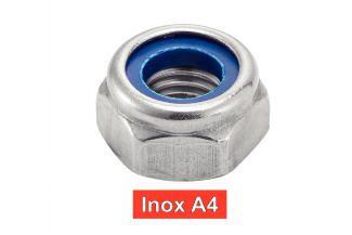 [DIN 985] PORCAS SEXTAVADAS AUTOTRAVANTES COM ANEL DE NYLON - AÇO INOXIDÁVEL A4 (similar ISO 10511, NFE25-412, UNI 7474)
