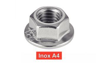 [DIN 6923] PORCAS COM BASE DENTADA - AÇO INOXIDÁVEL A4 (ISO 4161, NFE25-406)
