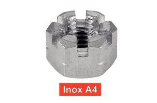 [DIN 935] PORCAS SEXTAVADAS COM CASTELLA - AÇO INOXIDÁVEL A4 (similar ISO 7035, NFE27-414)