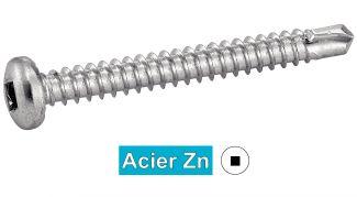 [DIN 7504 M] PARAFUSOS AUTOPERFURANTES COM CABEÇA CILÍNDRICA SERRADA E ENCAIXE QUADRADO - AÇO ZINCADO (similar à ISO 15481)