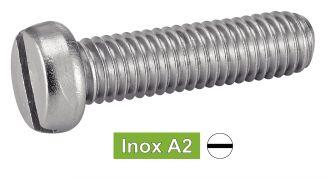 [DIN 84] VIS A METAUX TETE CYLINDRIQUE FENDUE - INOX A2 (SIMILAR ISO 1207, NFE25-127, UNI 6107)