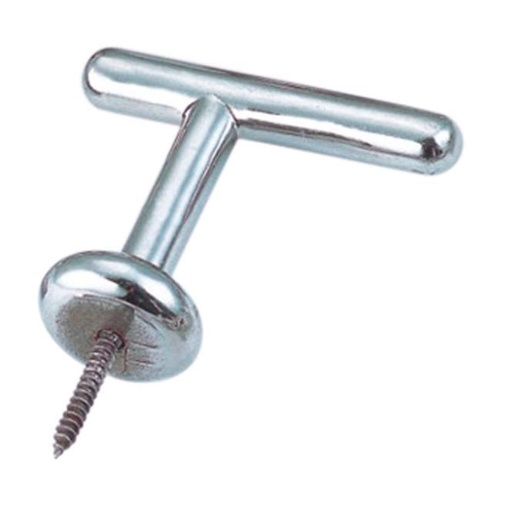 [814079240]  COAT HOOK WITH WOOD THREAD - STAINLESS STEEL A2